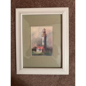 Rebecca Pearl art lighthouse 14.5x11.5 framed signed numbered 2/11